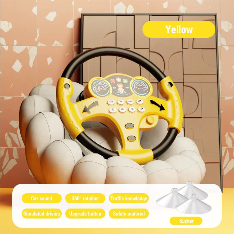 Simulation Steering Wheel Toys Driving Car Electric Kids Sound Music Toys Early Education Copilots Stroller Toys Children'S Toy