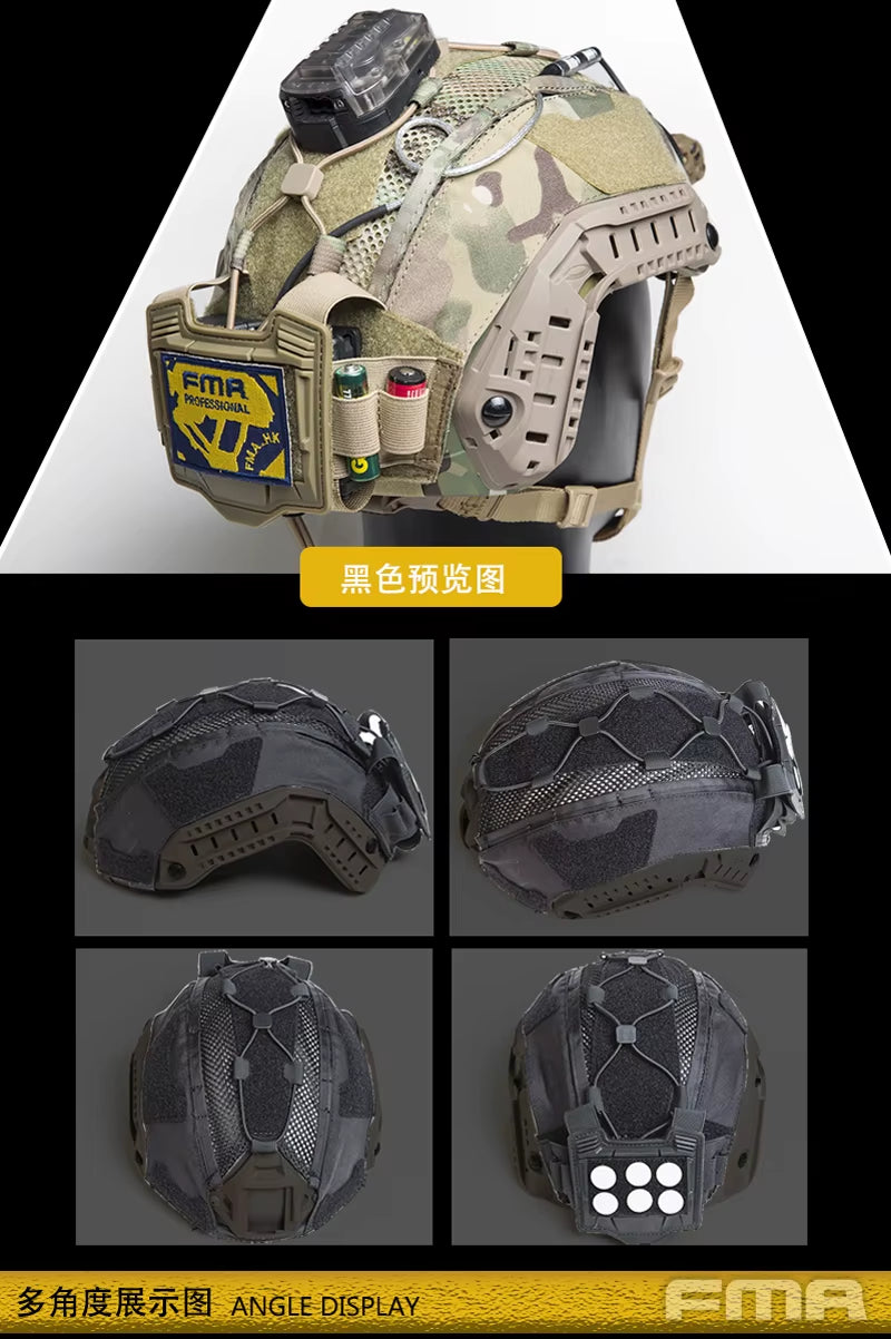 FMA Tactical Maritime Helmet Cover Multifunctional Battery Holder Balanced Pouch Bag BK/DE/MC