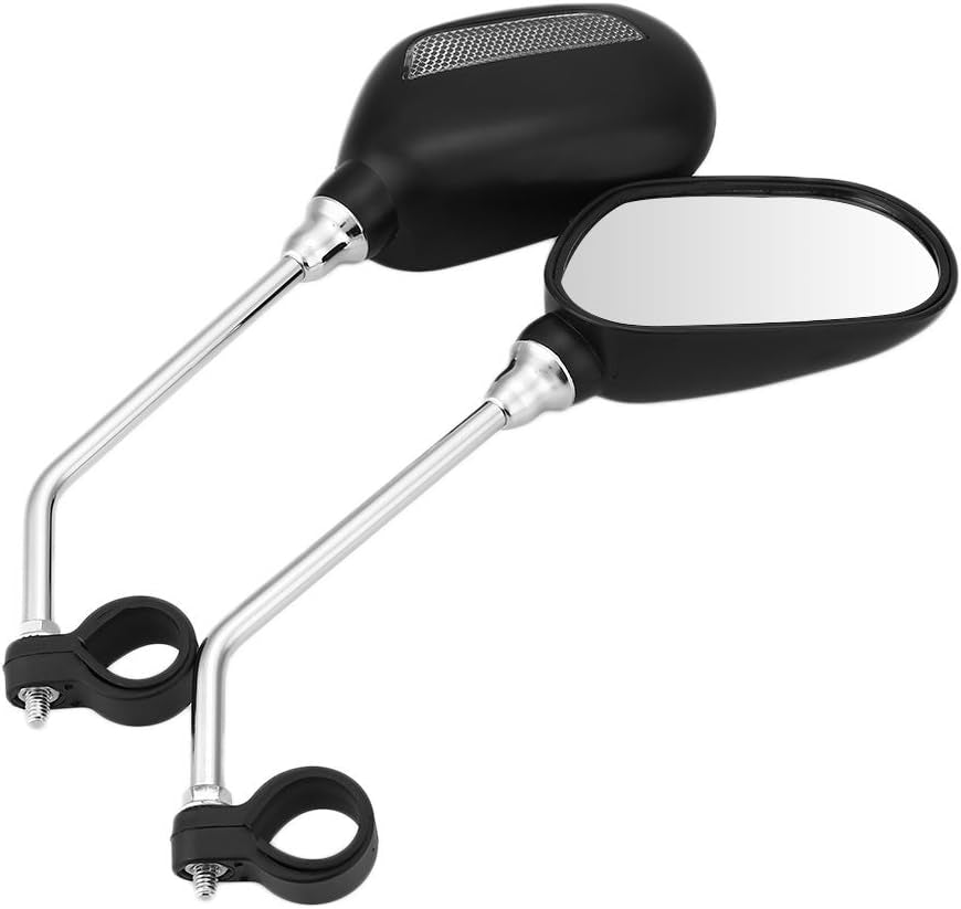 Bike Handlebar Rearview Mirror 2 Pack - Rotatable and Adjustable Wide Angle HD Safe Glass Rear View Shockproof Side Flat Mirror Universal for Bike Bicycle E-Bike (BM046)