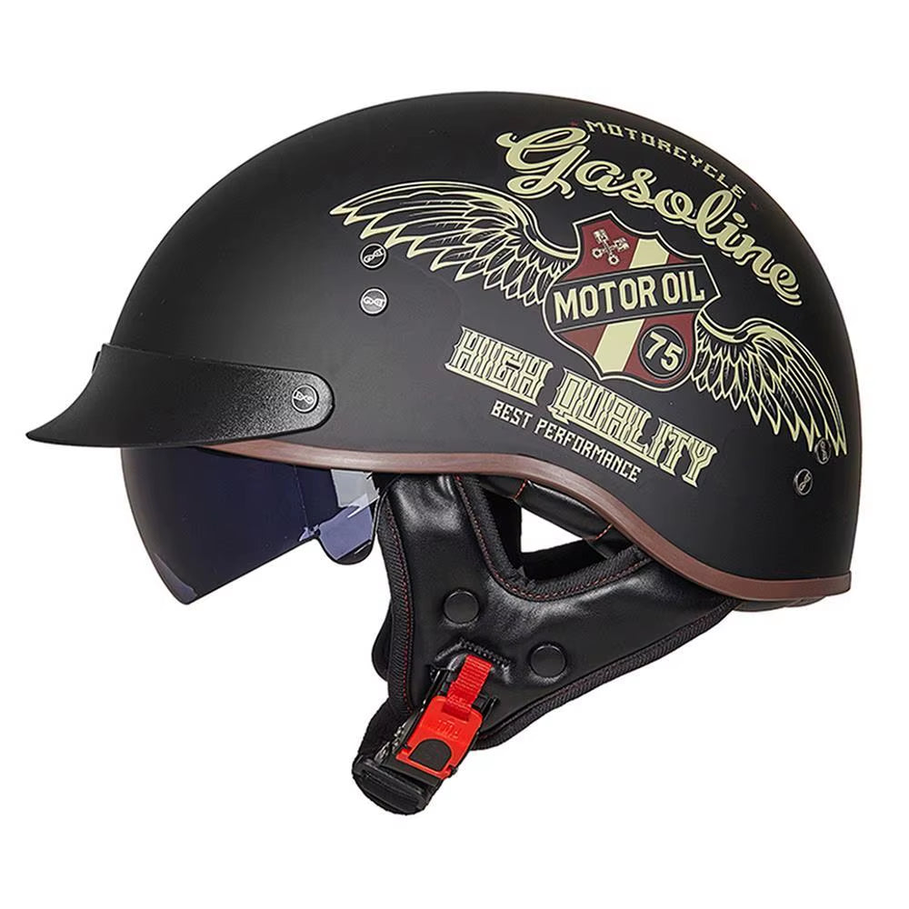 Motorcycle Helmet Casco Moto Half Helmet German Classic Moto Helmet DOT Certification Capacete De Moto with HD Visors Retro