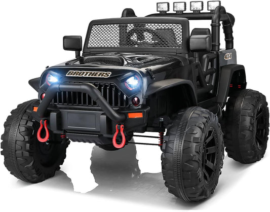 12V Kids Ride on Truck Toys with Remote Control Electric Vehicles with 3 Speeds for Boys Girls in Black